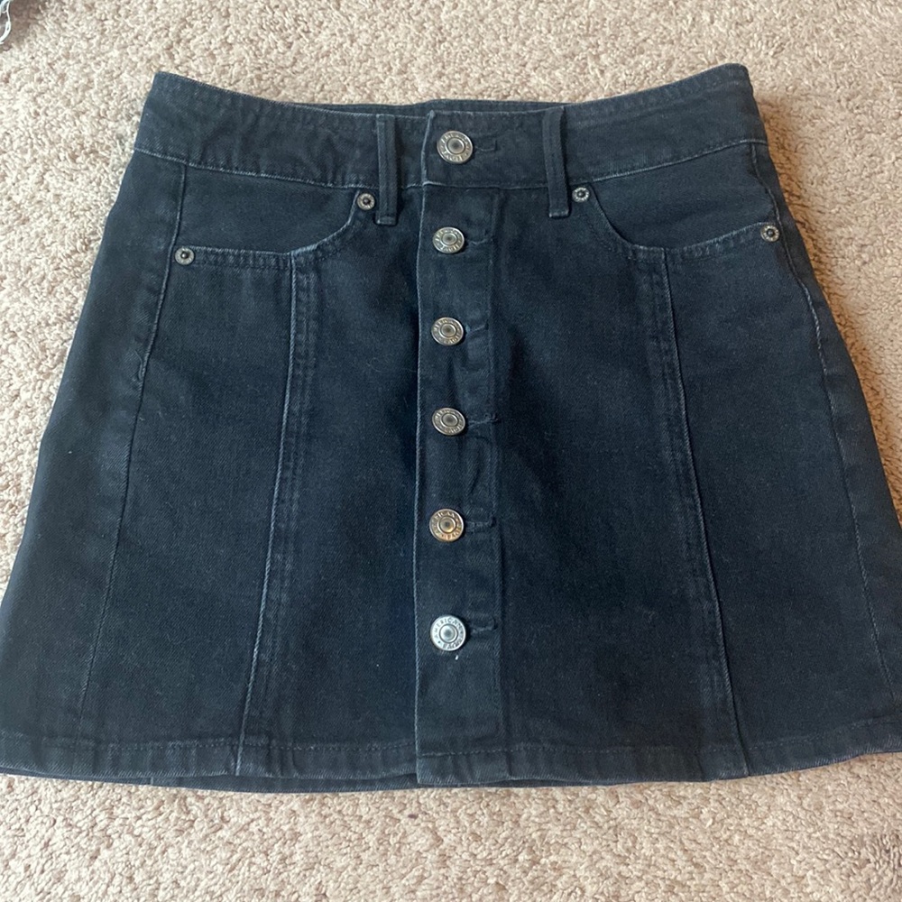 American Eagle Black Jean Skirt- Size 00